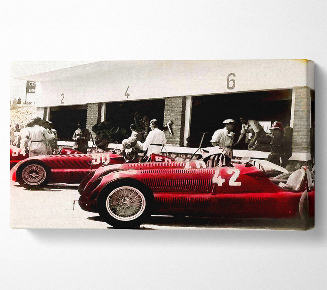  A Canvas Print of Formula One Classic Pit Stops Canvas Wall Art