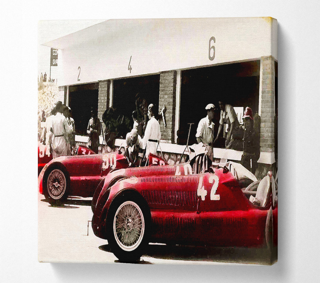  A Canvas Print of Formula One Classic Pit Stops Canvas Wall Art