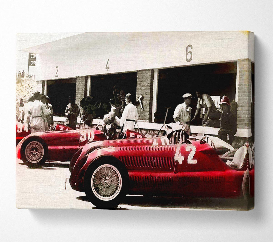  A Canvas Print of Formula One Classic Pit Stops Canvas Wall Art
