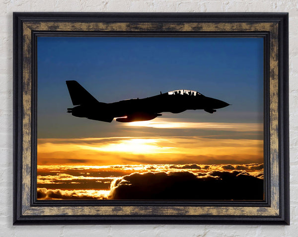 Fighter Pilots At Sunset Framed Print