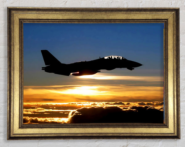 Fighter Pilots At Sunset Framed Print