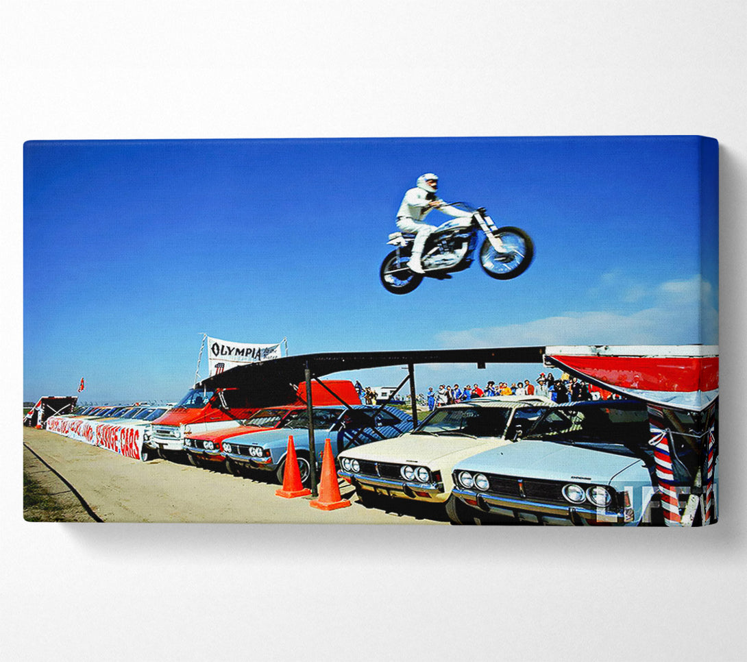  A Canvas Print of Evel Knievel Car Jump Canvas Art
