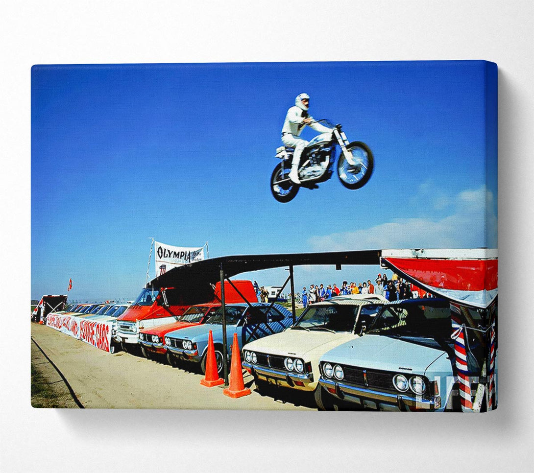  A Canvas Print of Evel Knievel Car Jump Canvas Art