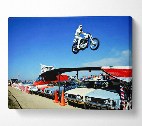  A Canvas Print of Evel Knievel Car Jump Canvas Art