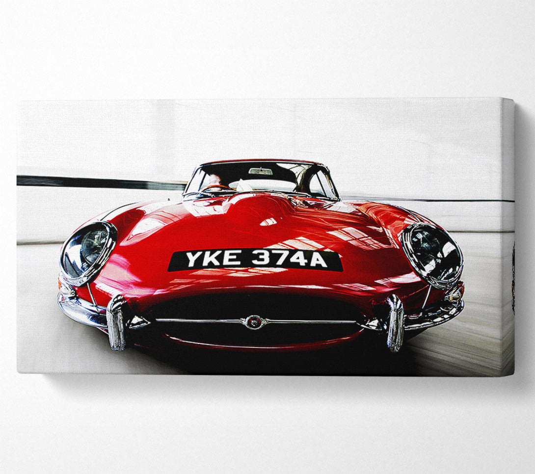  A Canvas Print of E-Type Jaguar Red Canvas Print