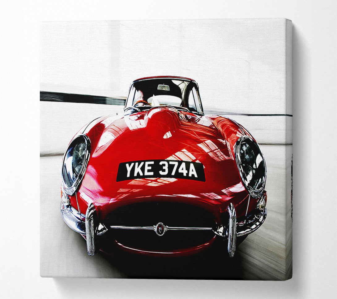  A Canvas Print of E-Type Jaguar Red Canvas Print