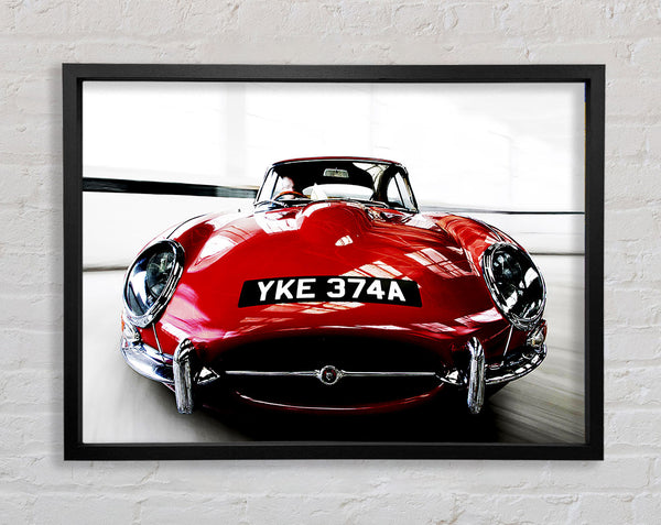 E-Type Jaguar Red Framed Print