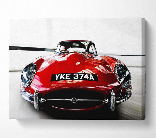  A Canvas Print of E-Type Jaguar Red Canvas Print