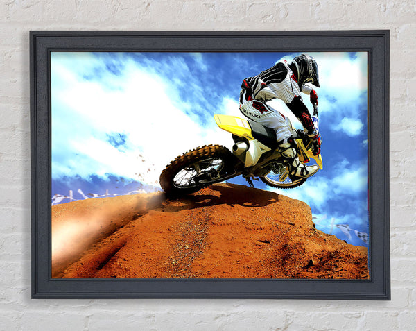 Crazy Motocross Bike Framed Print