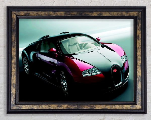 Bugatti Veyron Red And Black Framed Print