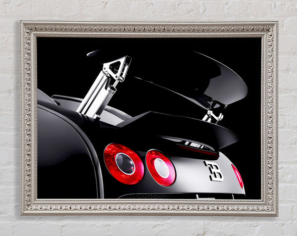 Bugatti Veyron Rear Black Framed Print