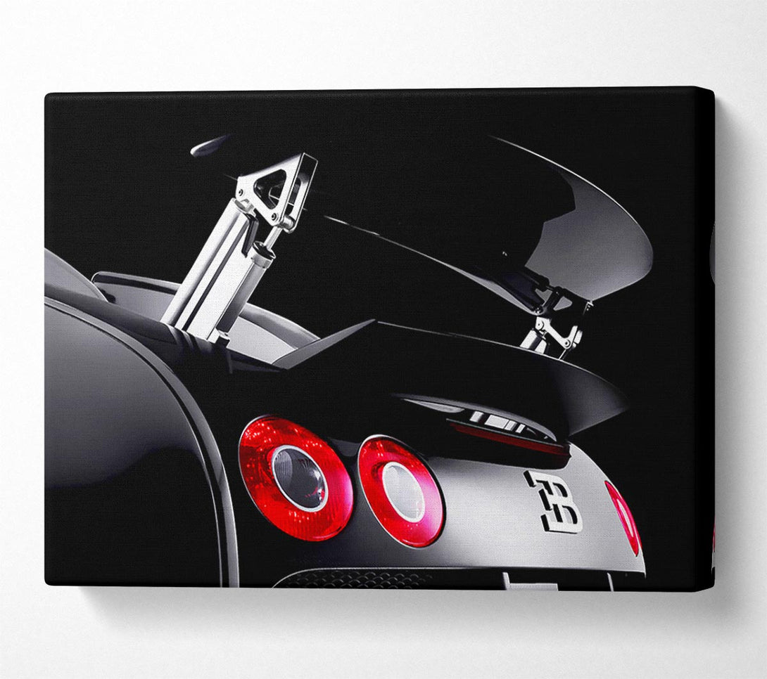  A Canvas Print of Bugatti Veyron Rear Black Canvas Wall Art
