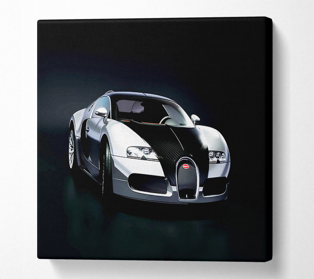  A Canvas Print of Bugatti Veyron Black Silver Canvas Print