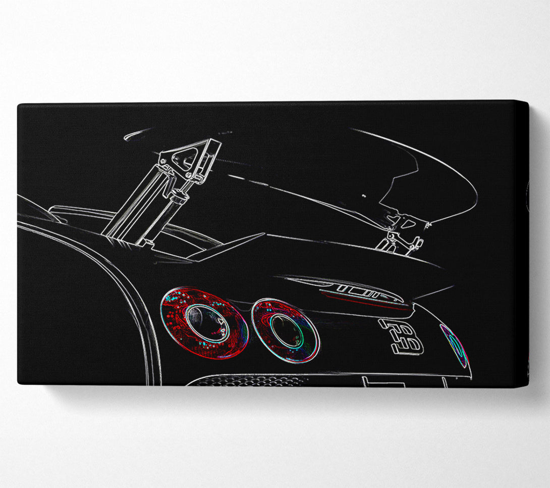  A Canvas Print of Bugatti Veyron Rear Spoiler Psychedelic Canvas Print