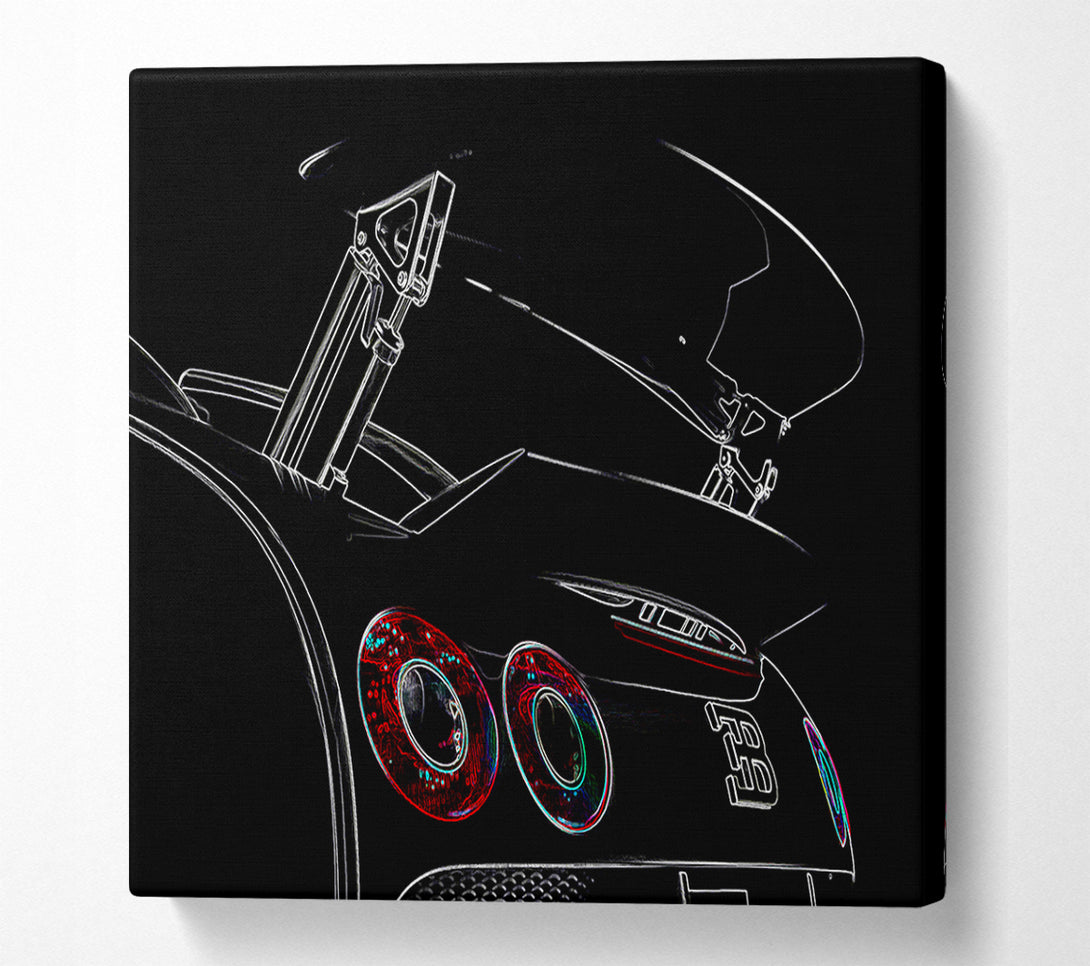  A Canvas Print of Bugatti Veyron Rear Spoiler Psychedelic Canvas Print