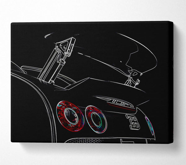  A Canvas Print of Bugatti Veyron Rear Spoiler Psychedelic Canvas Print