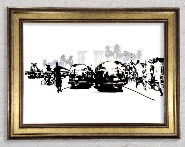 Boy Street Racers Framed Print