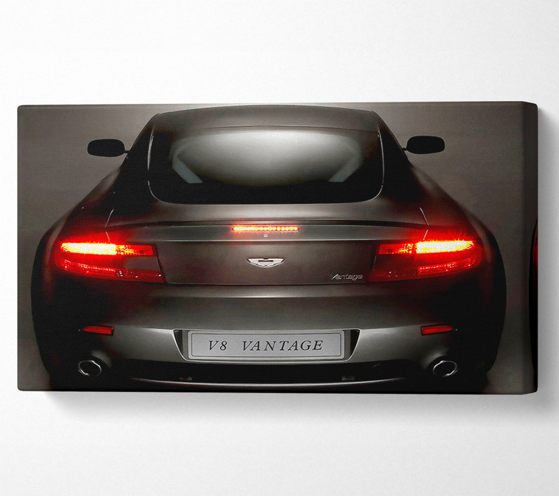  A Canvas Print of Aston Martin Vantage Gun Metal Grey Rear Canvas Art