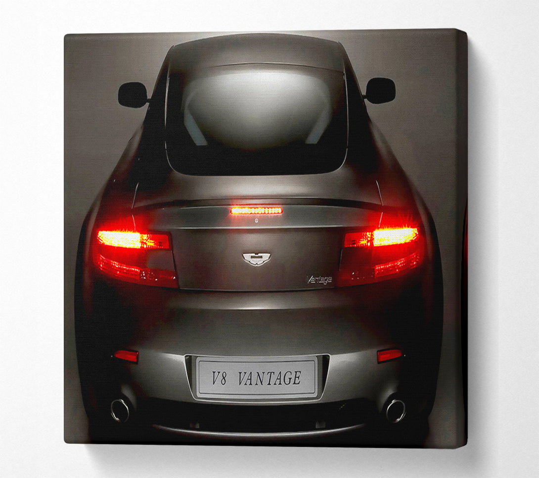  A Canvas Print of Aston Martin Vantage Gun Metal Grey Rear Canvas Art