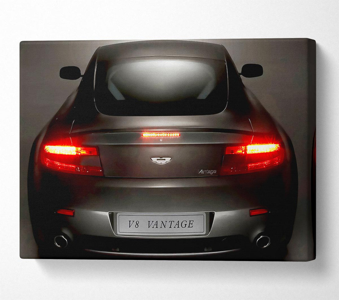  A Canvas Print of Aston Martin Vantage Gun Metal Grey Rear Canvas Art