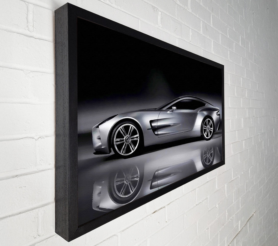  A Canvas Print of Aston Martin Db9 Silver Side Profile Canvas Art
