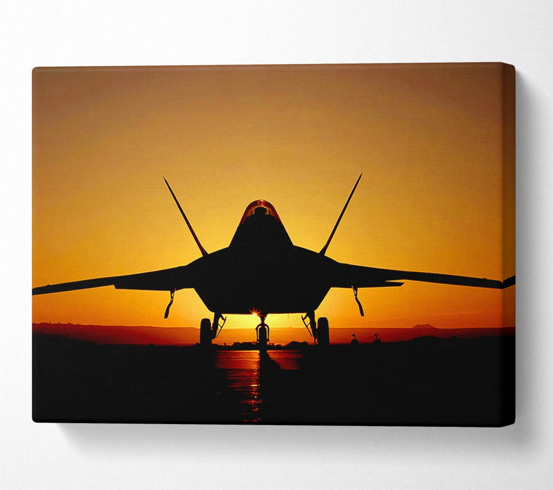  A Canvas Print of Airoplane At Sunset Canvas Art