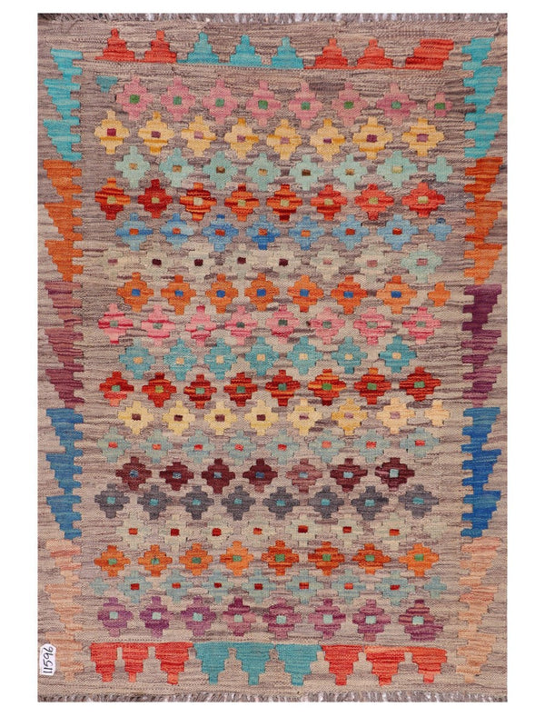 Maimana Afghanistan Kilim Rug - 141 x102 cm