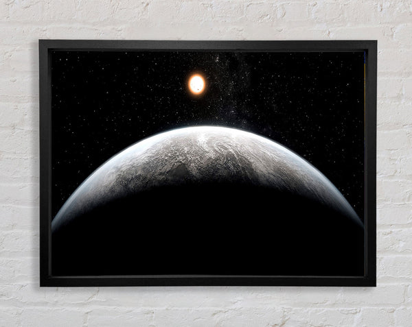 Planet In The Dark Framed Print