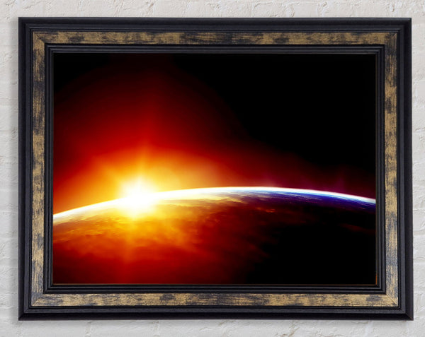 Sun Over Planet Earth Framed Print
