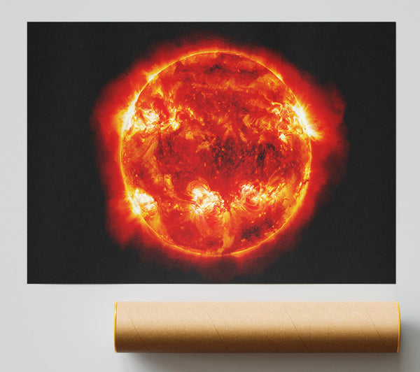 Red Sun Fire Glow Poster