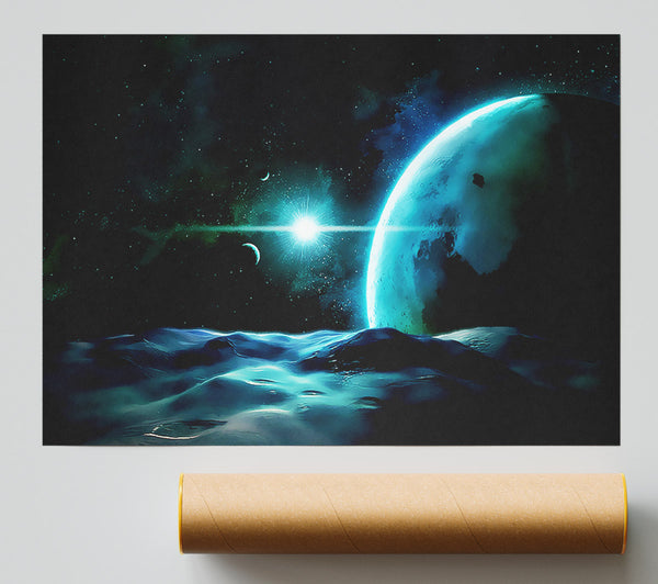 Green Star Planet Giclee Print