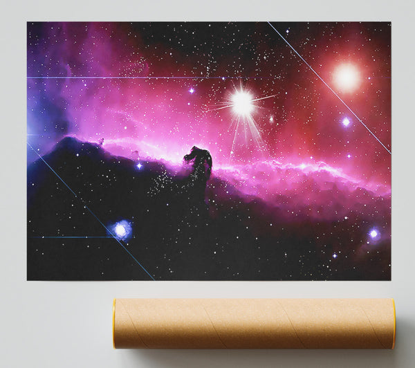 Horsehead Nebula With Shooting Stars Print