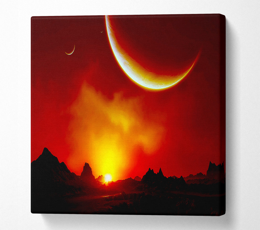  A Canvas Print of Red Sunrise On Mars Canvas Art