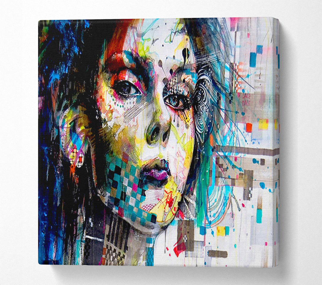  A Canvas Print of Girl Colours Canvas Art