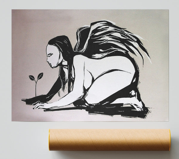 Angel Flower Grow Giclee Print