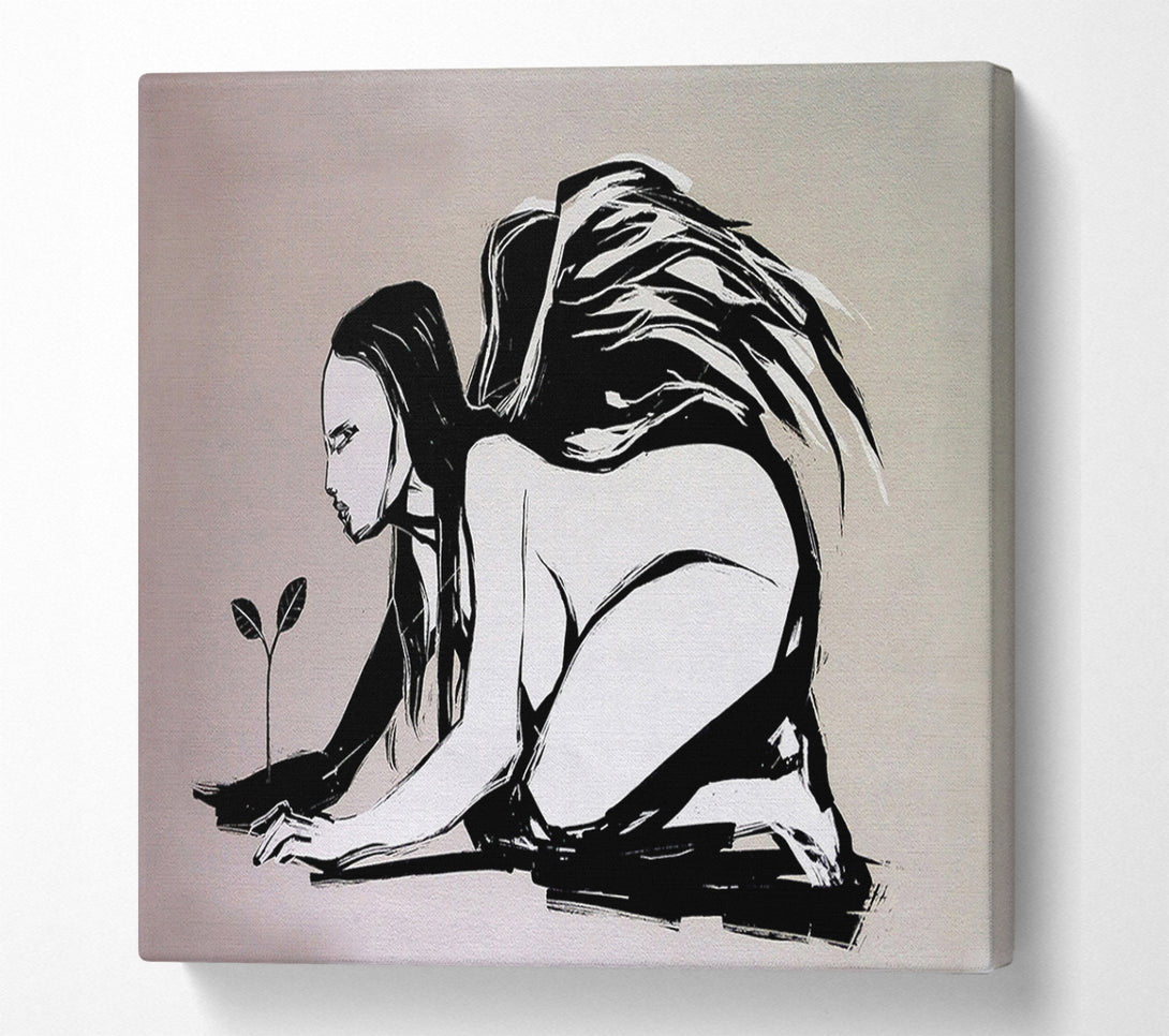  A Canvas Print of Angel Flower Grow Canvas Wall Art