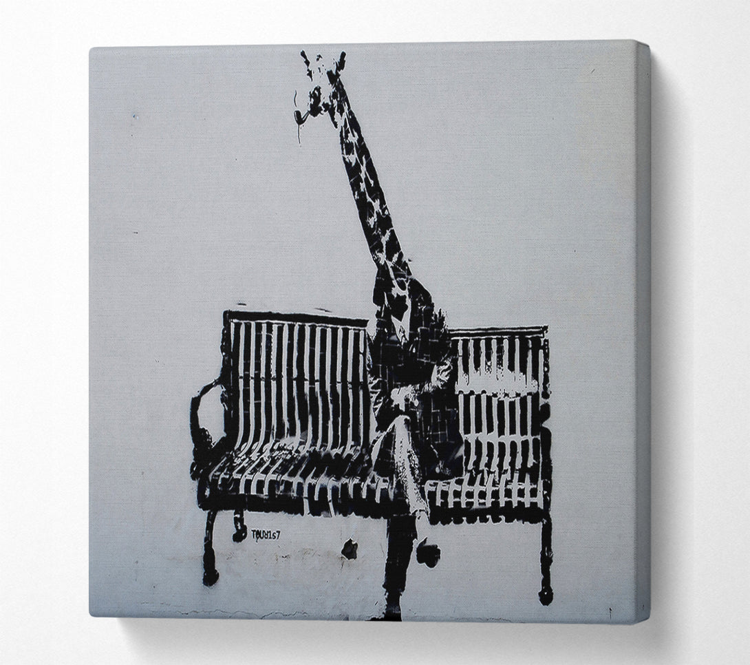  A Canvas Print of Giraffe Graffiti Canvas Print