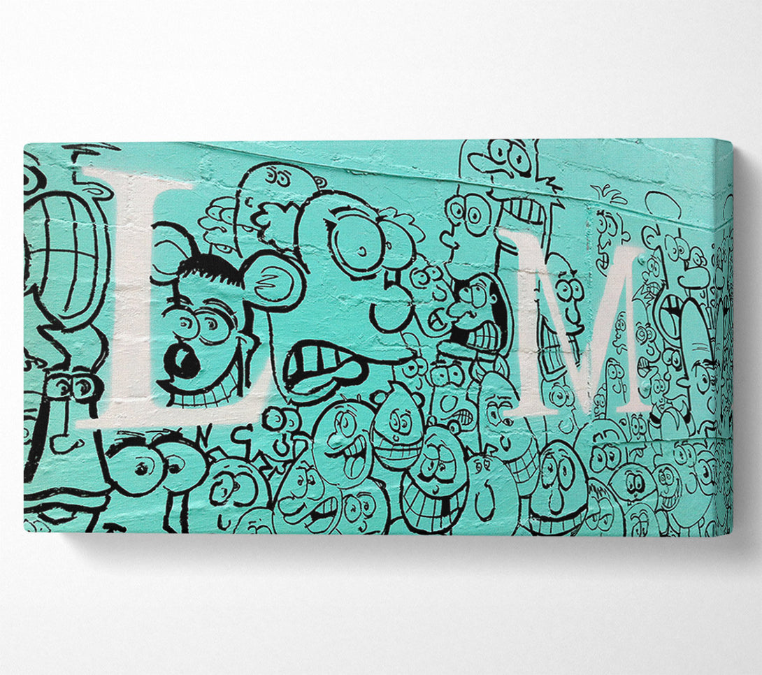  A Canvas Print of Cartoon Faces Canvas Print