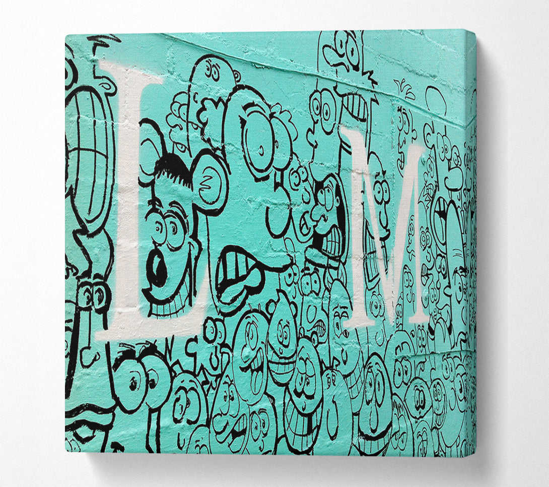  A Canvas Print of Cartoon Faces Canvas Print