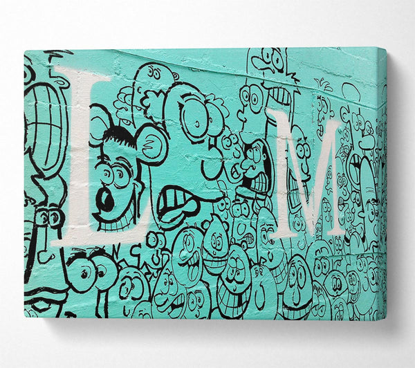  A Canvas Print of Cartoon Faces Canvas Print