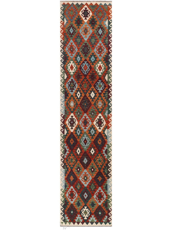 Maimana Afghanistan Kilim Runner - 393 x 91 cm