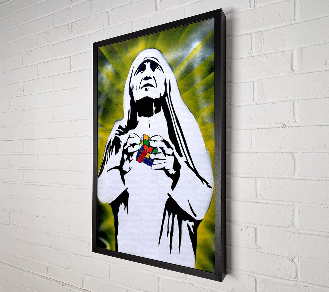  A Canvas Print of Mother Teresa Rubiks Cube Canvas Art