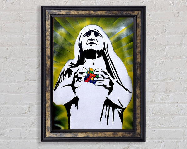 Mother Teresa Rubiks Cube Framed Print