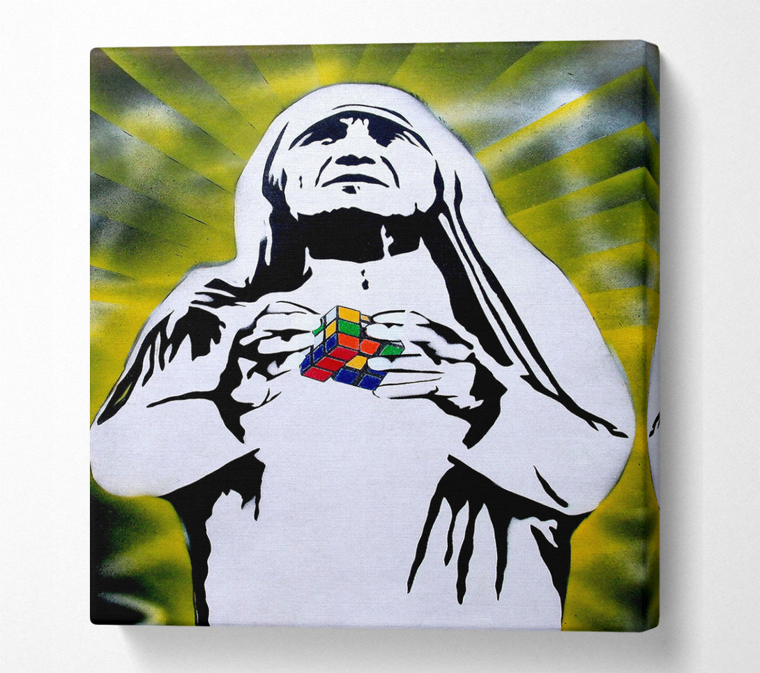  A Canvas Print of Mother Teresa Rubiks Cube Canvas Art