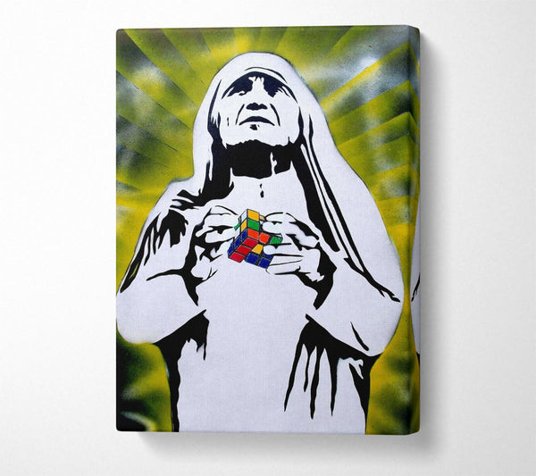  A Canvas Print of Mother Teresa Rubiks Cube Canvas Art