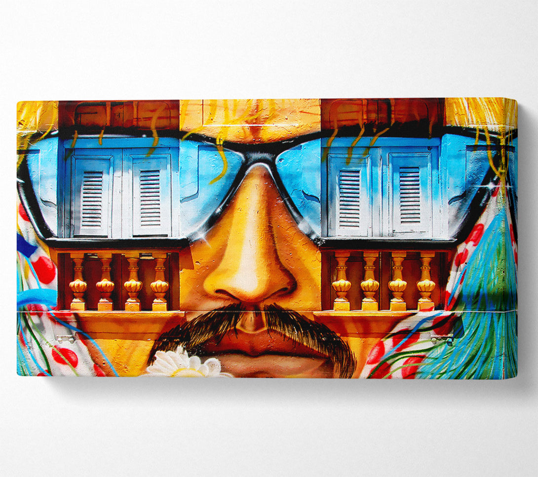  A Canvas Print of Graffiti Mexican Man Canvas Print