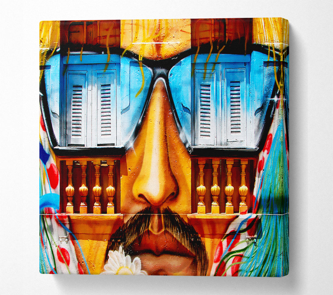  A Canvas Print of Graffiti Mexican Man Canvas Print