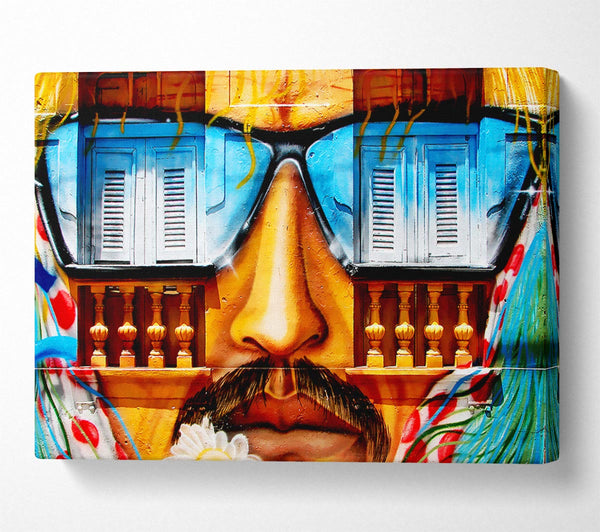  A Canvas Print of Graffiti Mexican Man Canvas Print