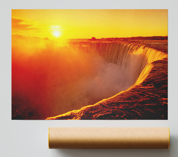 Sunsets Over Niagara Falls Poster