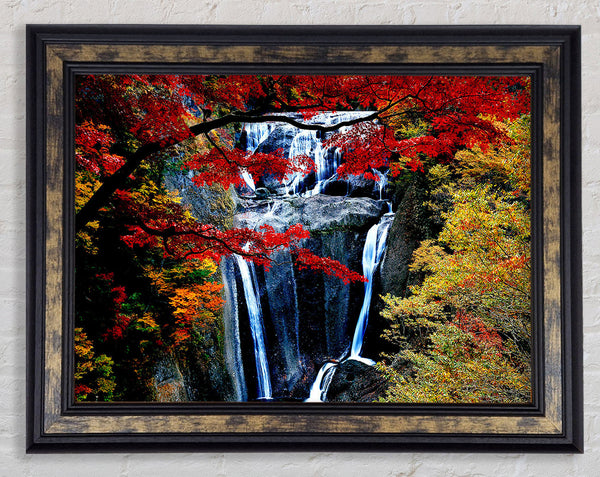 Waterfall Autumn Framed Print